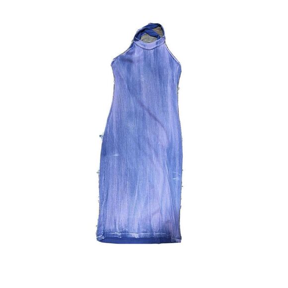 Young Fabulous & Broke Small Robbie Midi Dress Acid Dyed Lavender Purple Ribbed - Picture 6 of 7